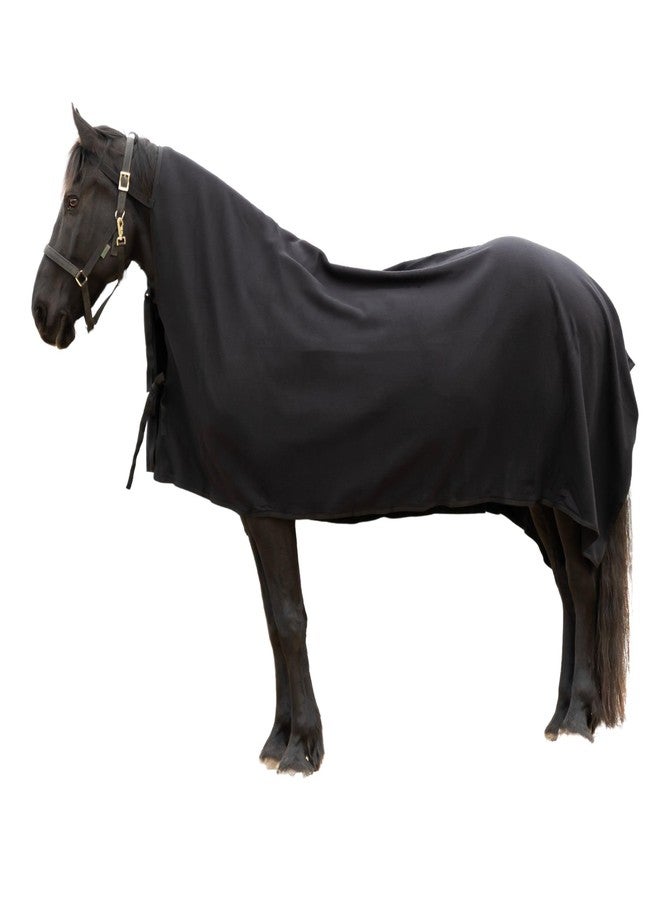 RESISTANCE Long Lasting & Warm Soft Fleece Square Cooler for Horse (90"x80", Black) - Image 1